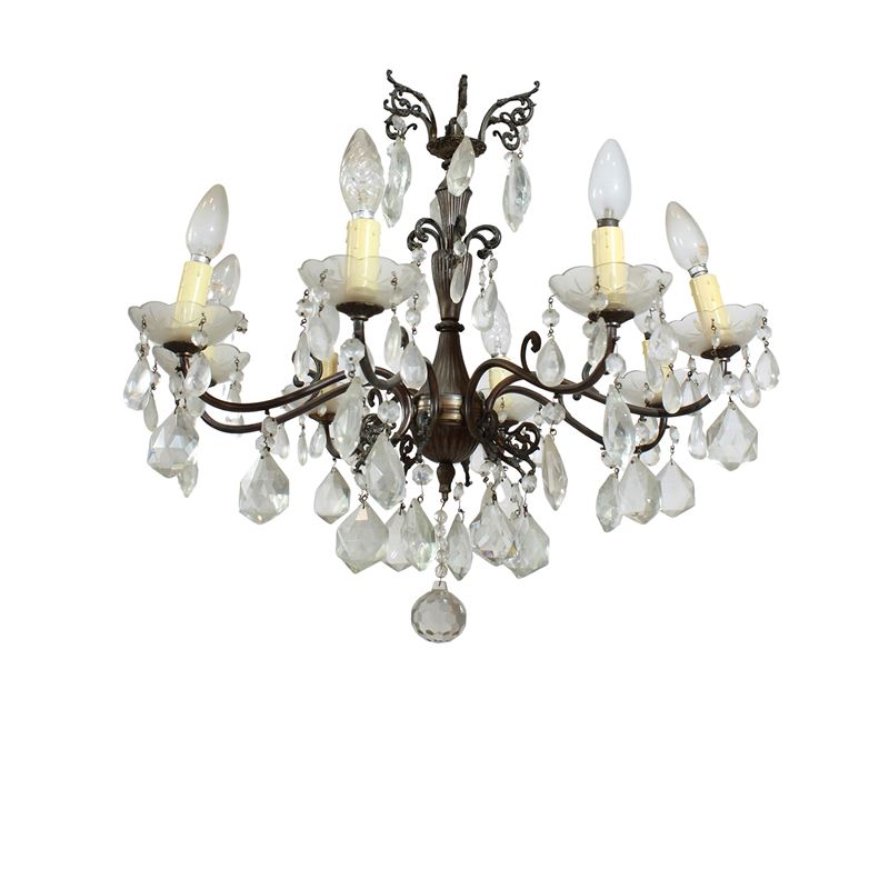 Lampadario a otto luci  (Italia, XIX-XX sec.)  - Asta Dimore Venete - San Luca Casa d'Aste