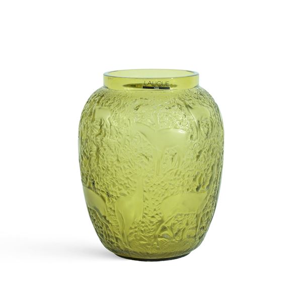 Vaso in vetro a rilievo