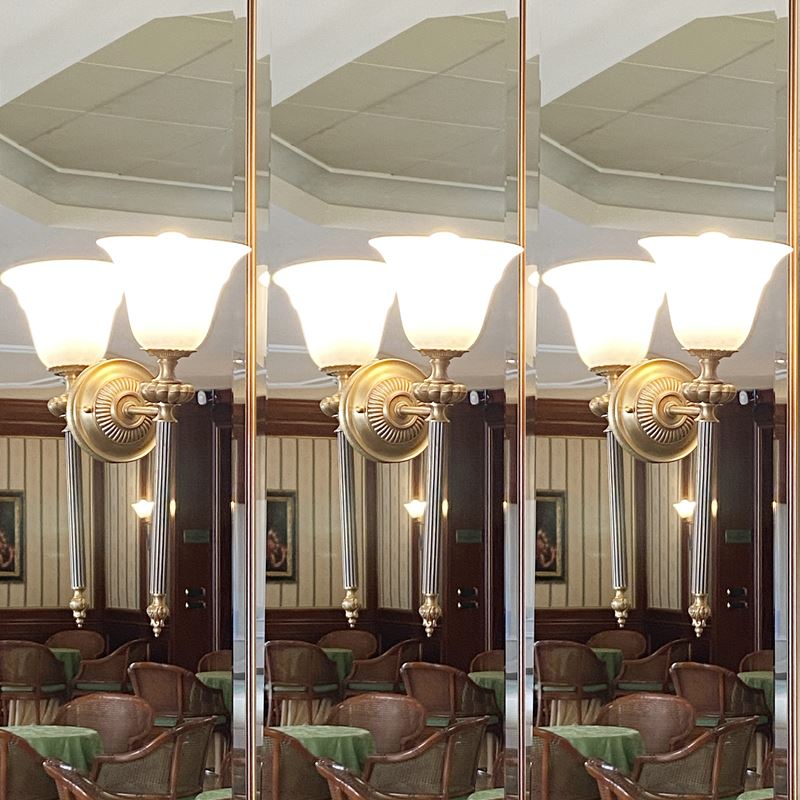 Tre appliques in bronzo  (Italia, XX sec.)  - Asta Gli Arredi del Grand Hotel Bristol sul Lago Maggiore - San Luca Casa d'Aste