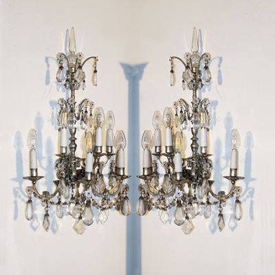 Coppia di Appliques in Metallo Argentato