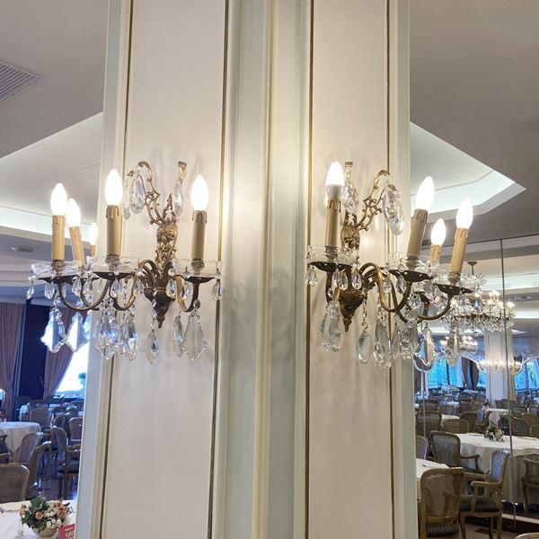 Coppia di appliques a quattro luci