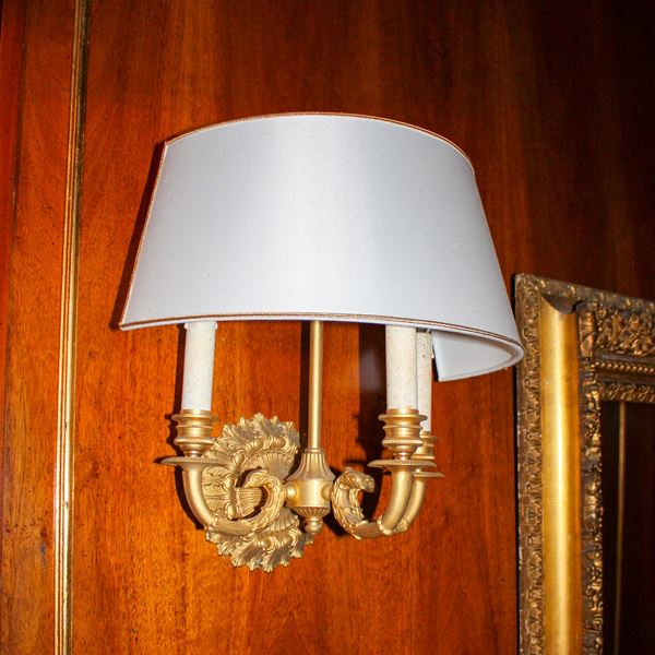 Coppia di appliques in bronzo dorato
