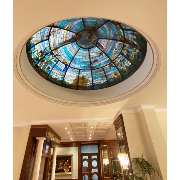 Vetrata artistica a cupola rotonda