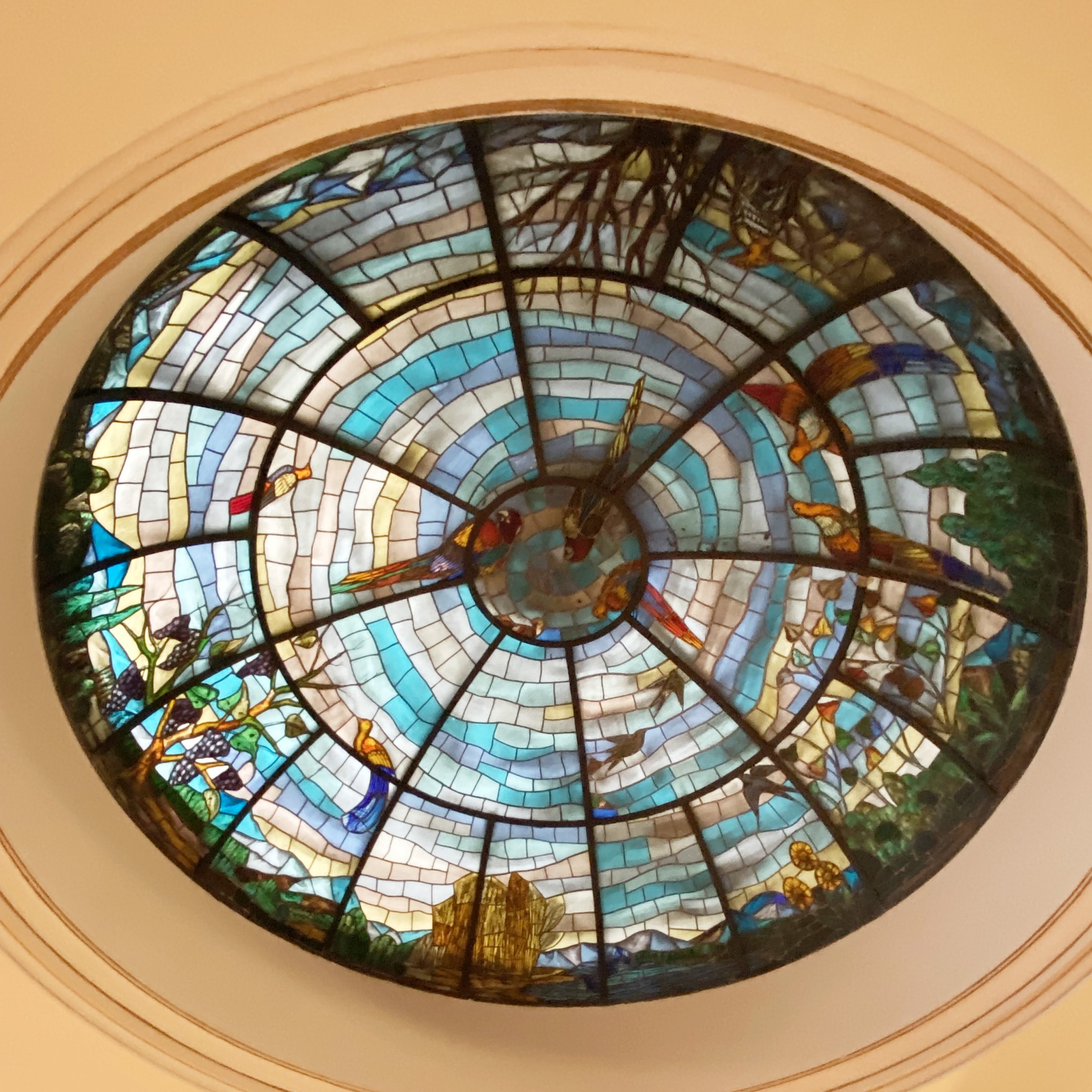 Vetrata artistica a cupola rotonda