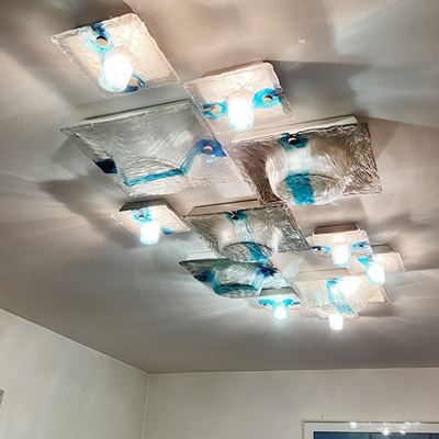 Toni Zuccheri, Lampade da parete mod. Quilt in vetro corteccia