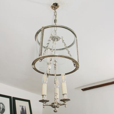 Lucerna a Tre Luci in Metallo Argentato