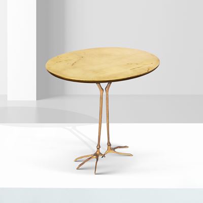 Meret Oppenheim, Tavolino modello Traccia in bronzo e legno dorato