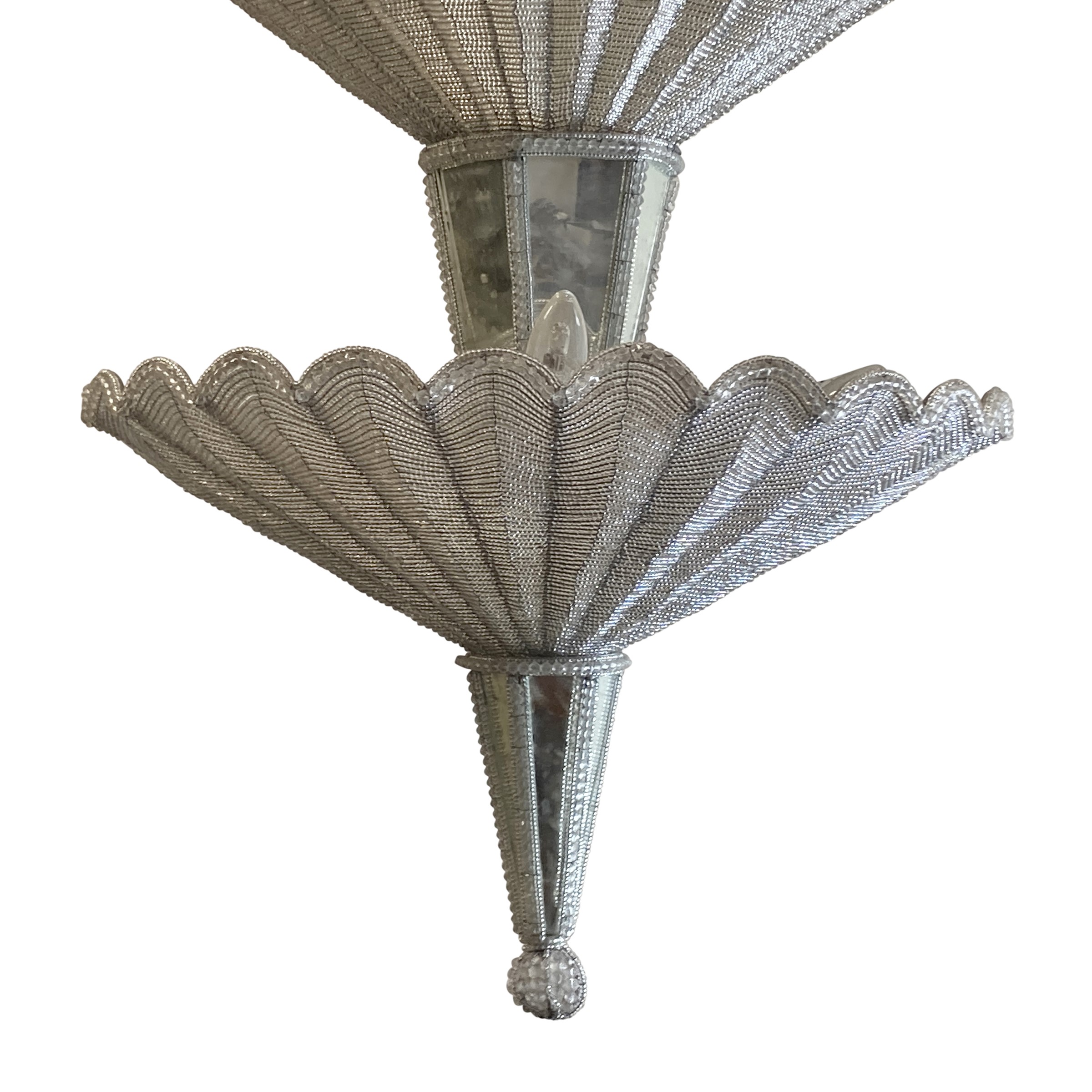 Lampada a sospensione, Murano, XX Sec., ferro e vetro
