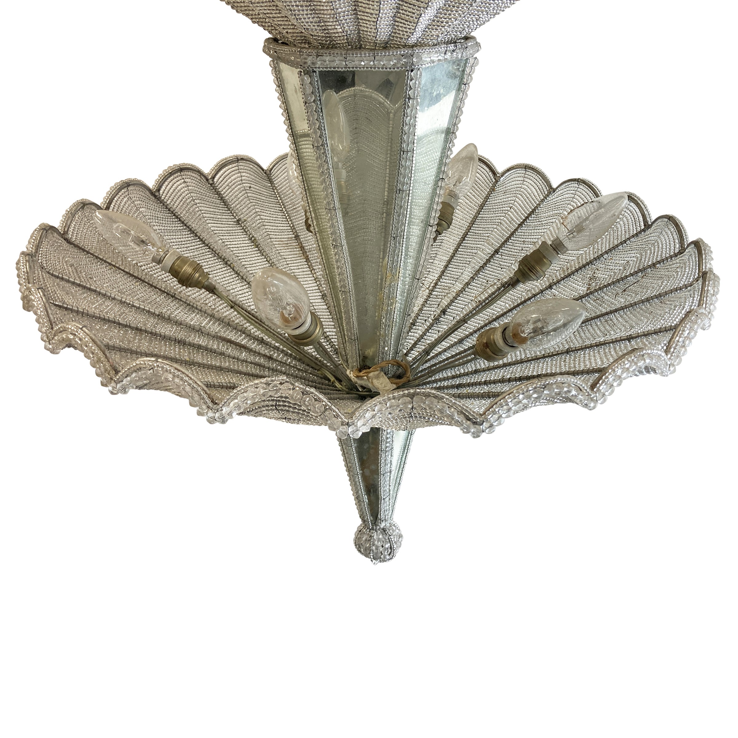 Lampada a sospensione, Murano, XX Sec., ferro e vetro