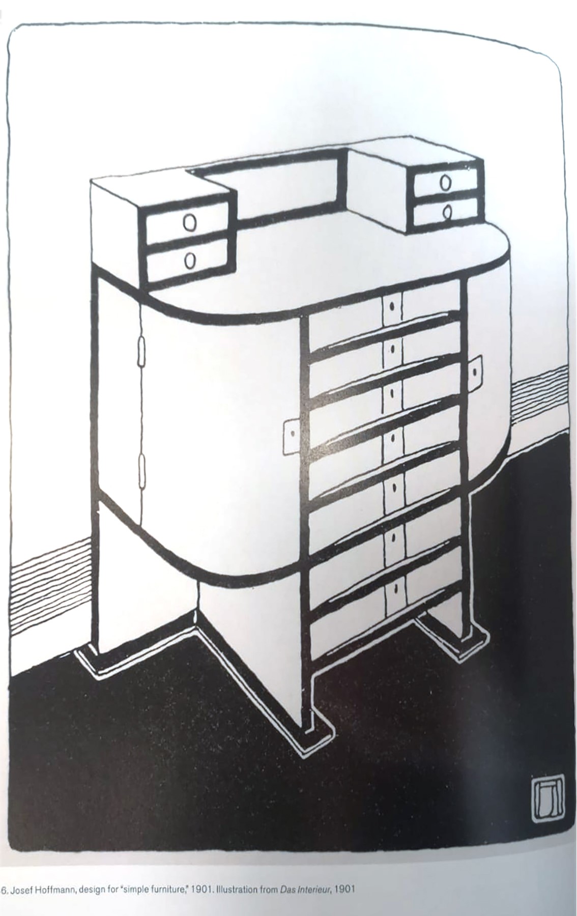Josef Hoffmann, Mobile settimanale in legno laccato