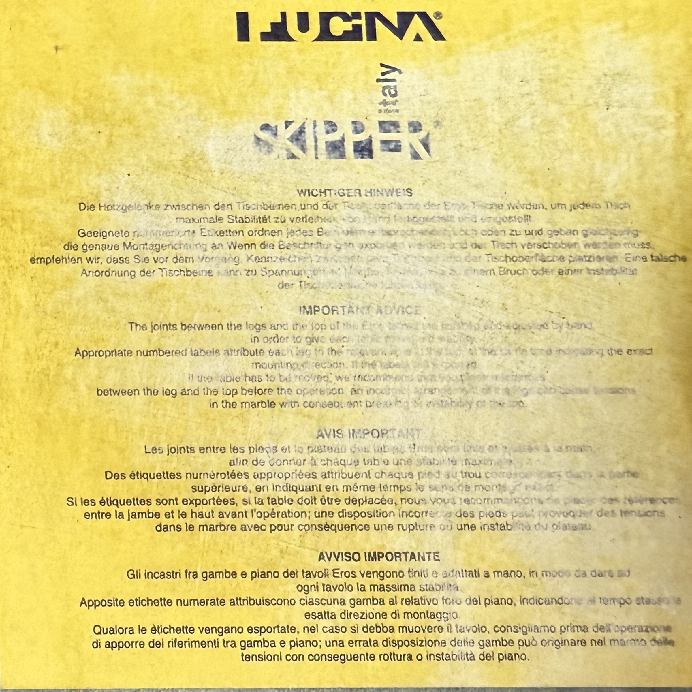 Angelo Mangiarotti, Prod. Skipper