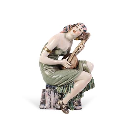 Vincenzo Bertolotti, Scultura in porcellana di gitana, Milano, XX secolo