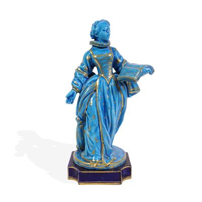 Manifattura Francese, Scultura in porcellana raffigurante una donna regale