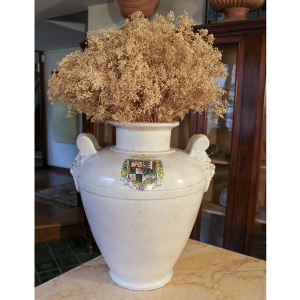 Orcio in terracotta smaltata bianca