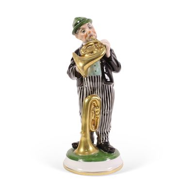 Manifattura Rosenthal, Scultura in porcellana raffigurante un uomo con tromba
