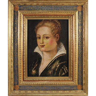 Pittore italiano, Ritratto di nobildonna, olio su tavola