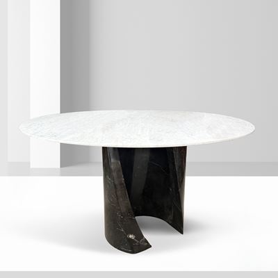 Manifattura italiana, Tavolo scultura in marmo bianco di Carrara