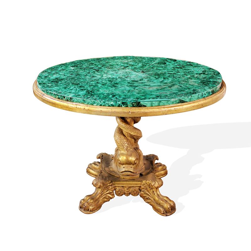 Tavolino in legno intagliato e dorato  (Italia, XIX sec.)  - Asta DIPINTI ANTICHI e ANTIQUARIATO - San Luca Casa d'Aste