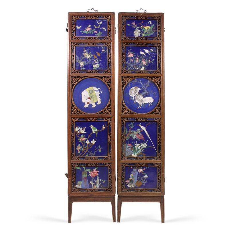 Coppia di pannelli cinesi