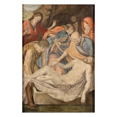 Pittore italiano, Compianto sul Cristo morto, tempera su tavola