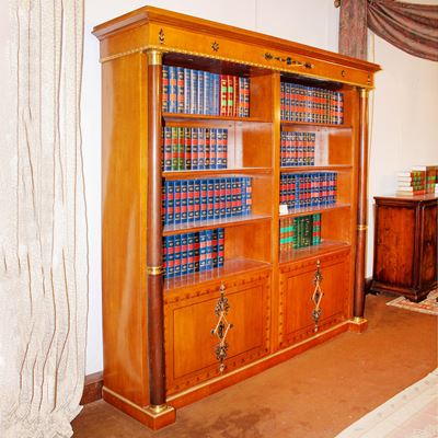 ♦ Libreria Stile Impero in Ciliegio