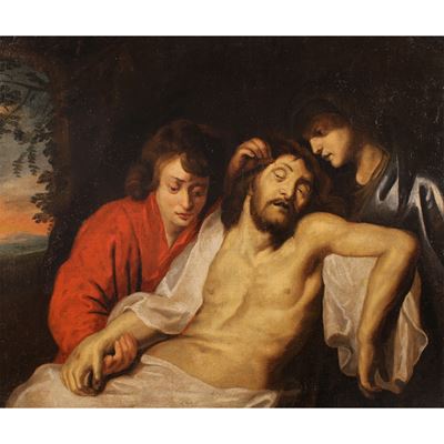 Peter Paul Rubens, Compianto sul Cristo morto con la Vergine e San Giovanni, olio su tela