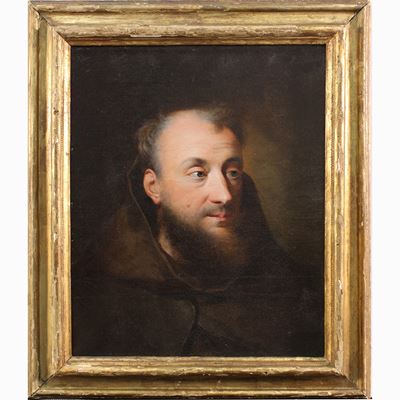 Scuola italiana, Ritratto di monaco, olio su tela
