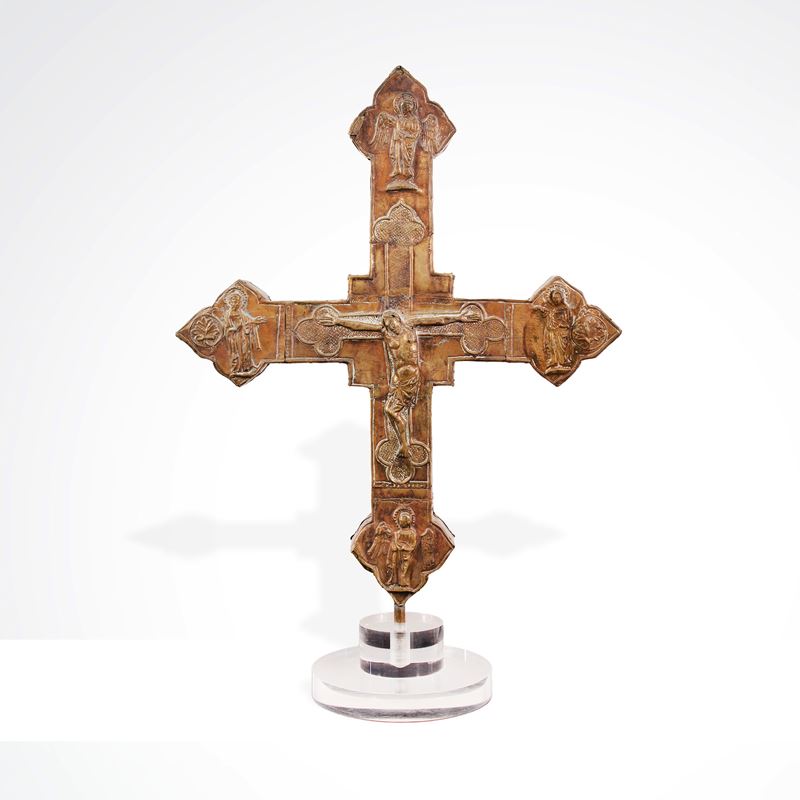 Croce Astile, oreficeria abruzzese  (Fine del XII Sec.)  - Asta DIPINTI ANTICHI e ANTIQUARIATO - San Luca Casa d'Aste