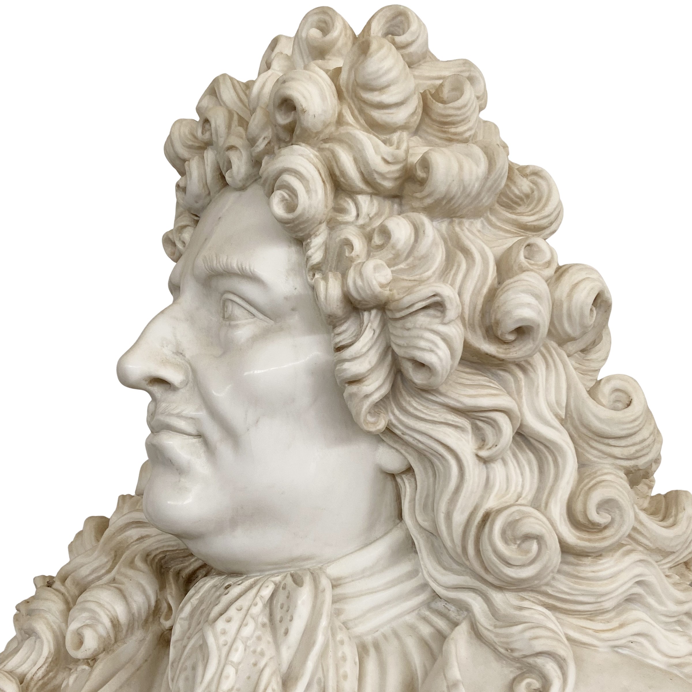 Coppia di grandi busti ritratto in marmo bianco