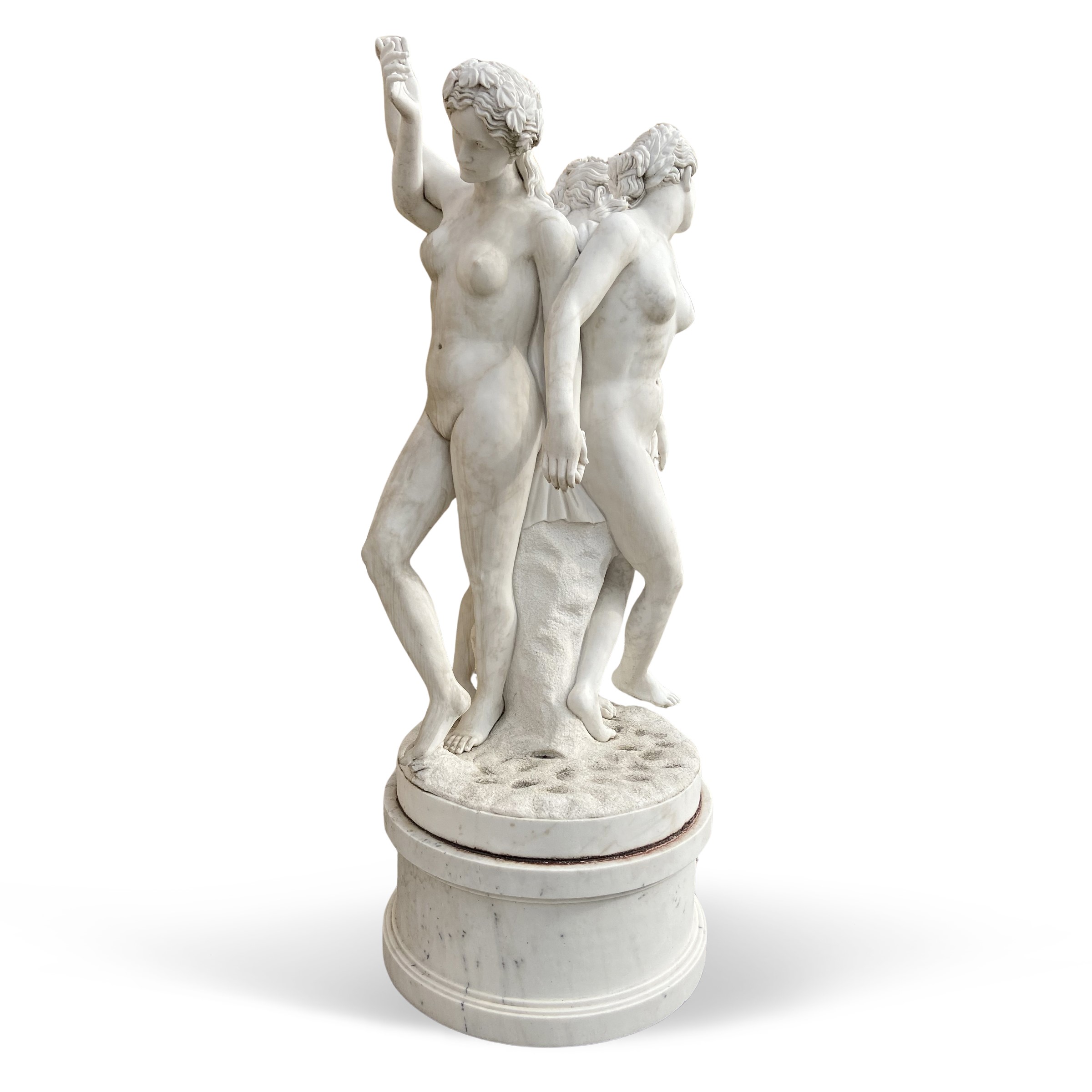 Grande Gruppo Scultoreo in Marmo Bianco