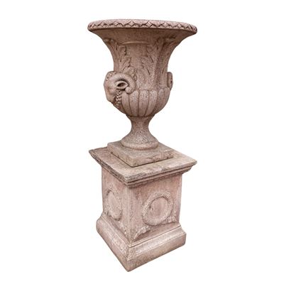 Grande vaso in graniglia, XX Sec., 90x71 cm