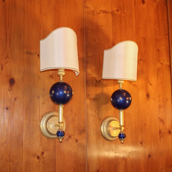 Coppia di appliques in bronzo dorato