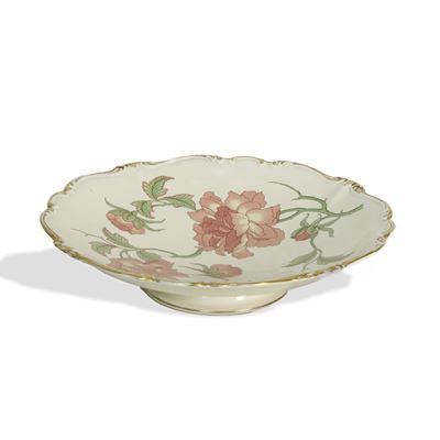 Rosenthal, Piatto Pompadour in porcellana con decori policromi e oro