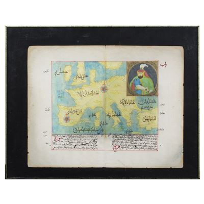 Manoscritto miniato ottomano, Mappa d’Europa e portolano del Mediterraneo