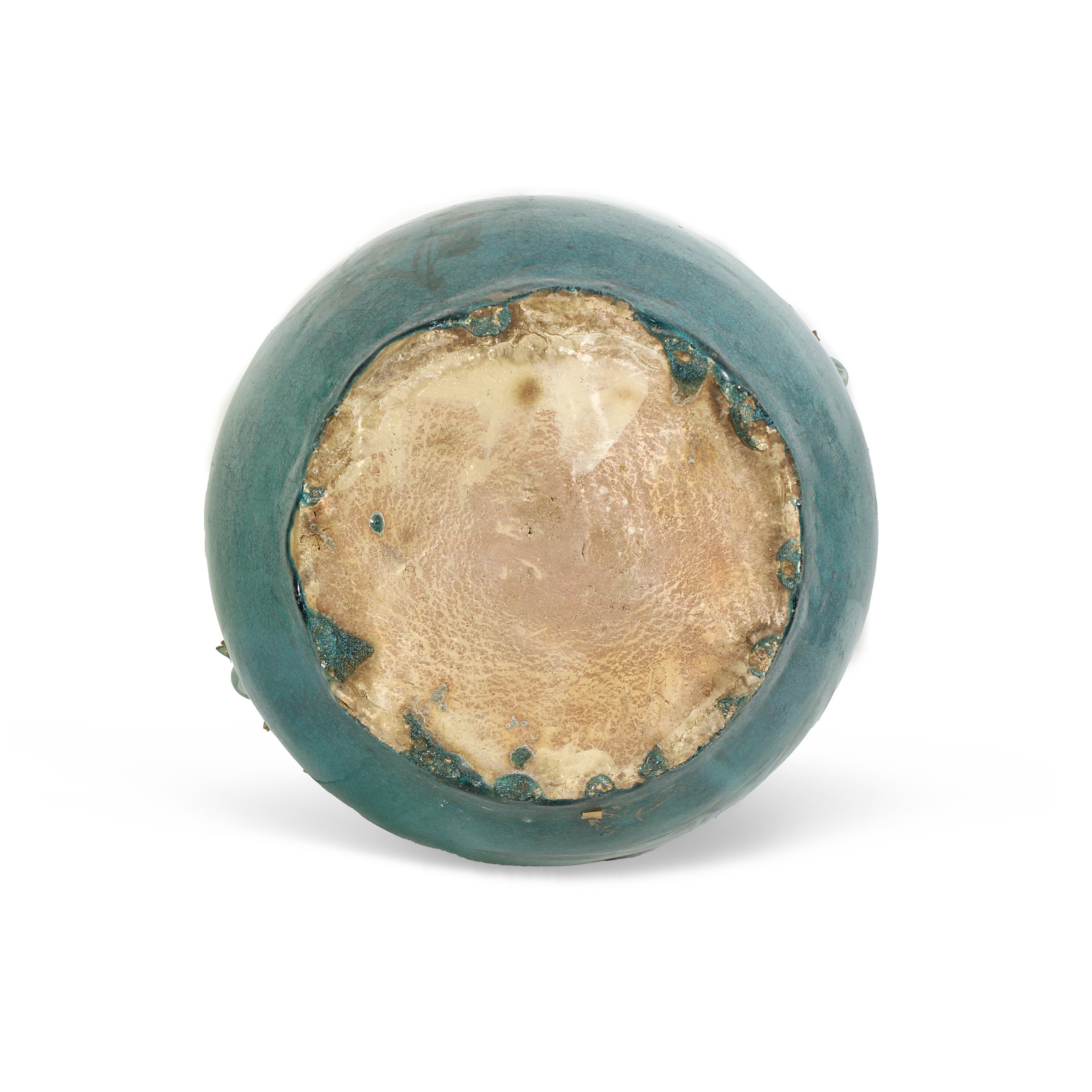 Cina, Grande contenitore Sherkwan in porcellana, vivace invetriatura verde smeraldo, Qing (XVII s...