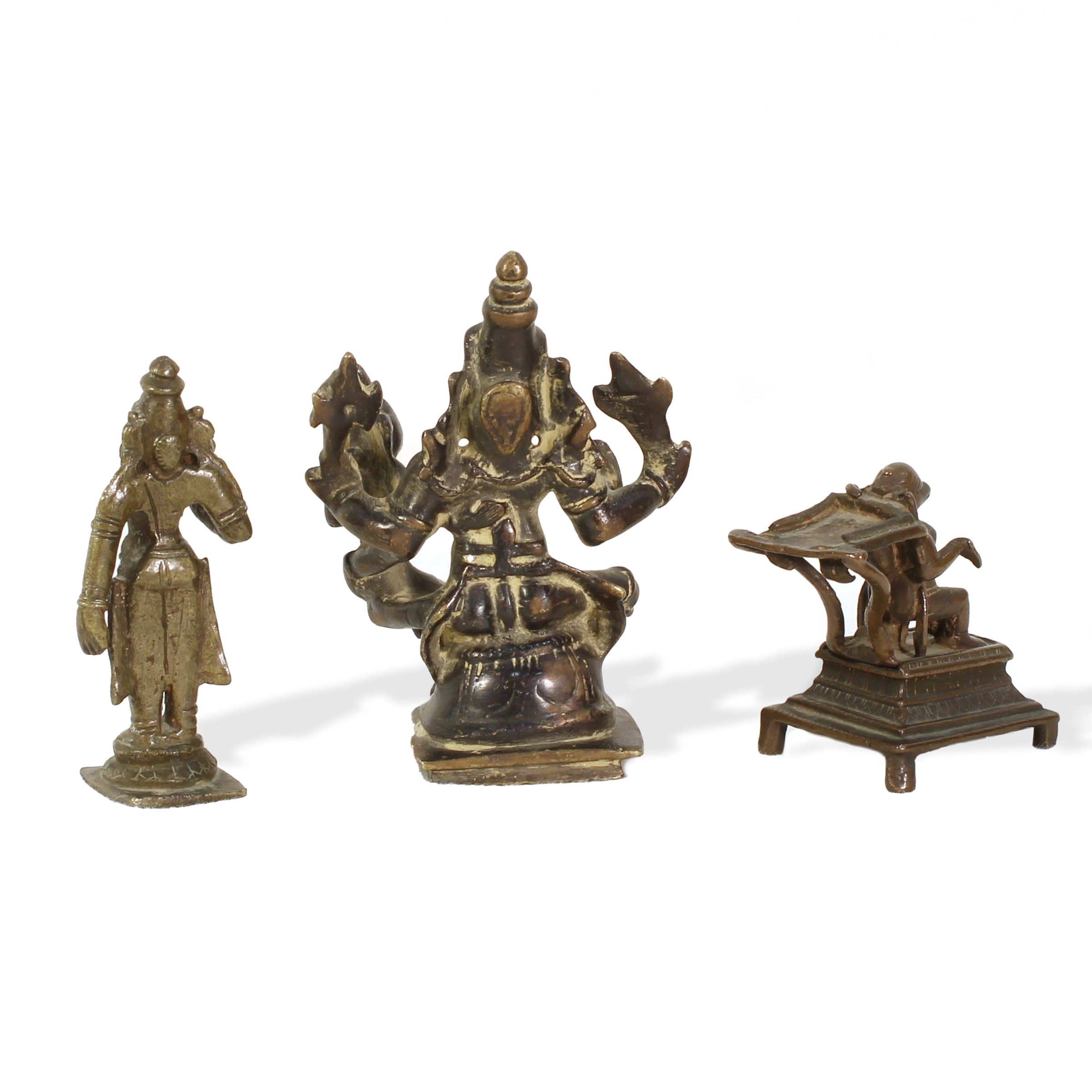 Bronzetti indiani, Tre figure votive (Narasimha, Hanuman e Lakshmi; Hanuman; figura femminile, fo...