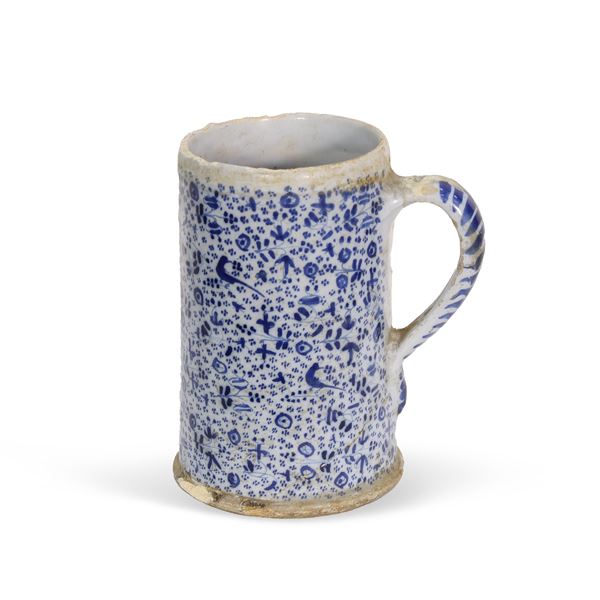 Boccale a decoro bianco e blu