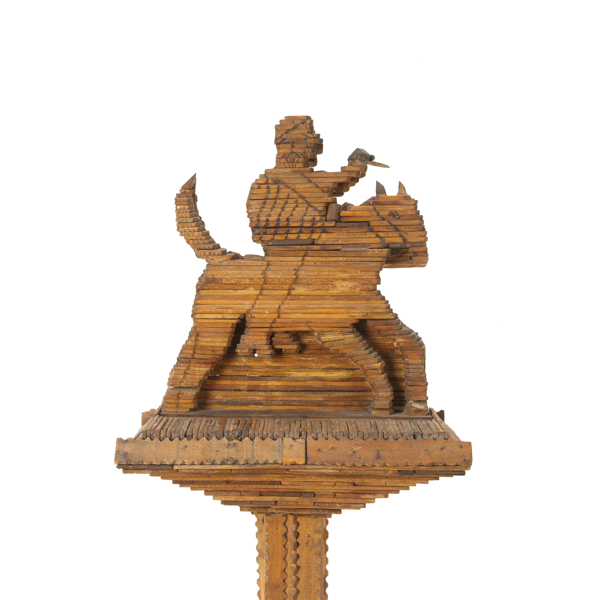 Egidio Cuniberti, Colonna-scultura in tasselli di legno colorati