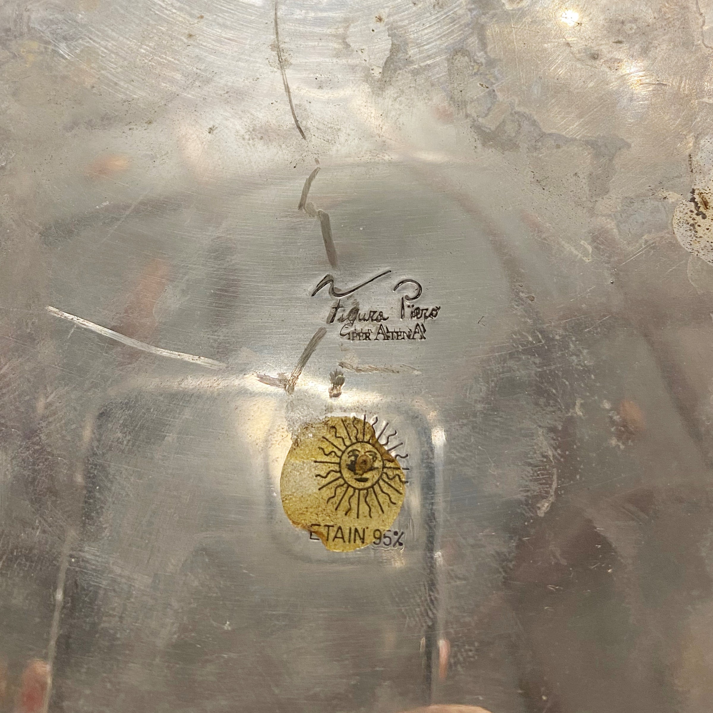 Piero Figura per Atena, vaso in metallo argentato