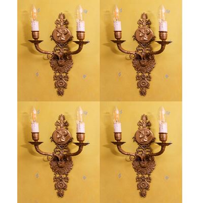Quattro Appliques in Bronzo Dorato
