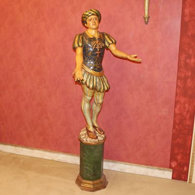 Scultura in Legno Laccato e Dorato