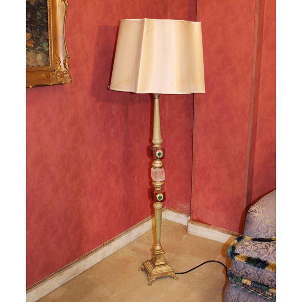 Piantana in bronzo e marmo