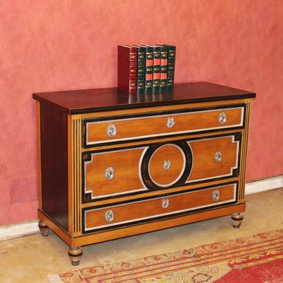 ♦ Cassettone in Legno e Legno Ebanizzato