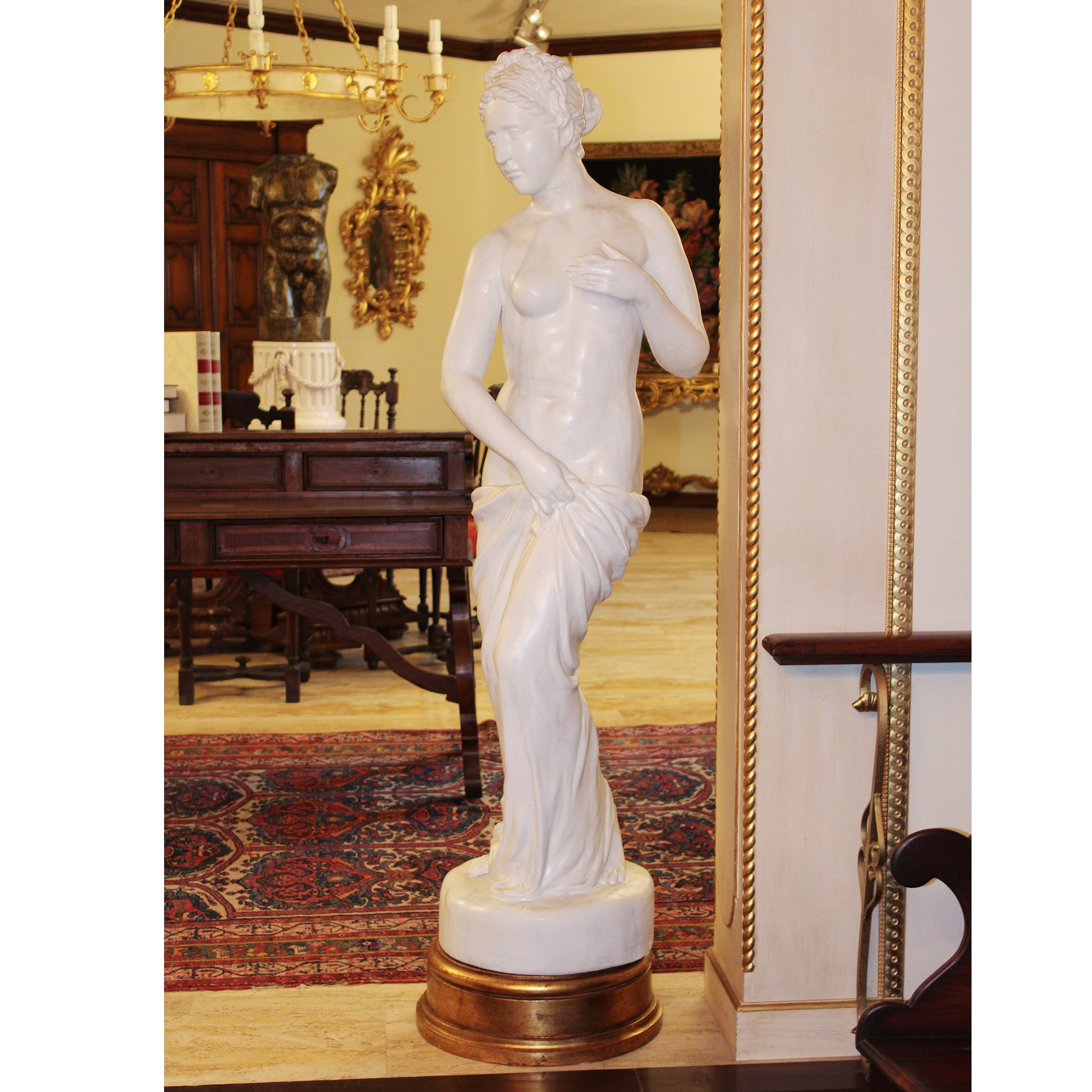 ♦ Coppia di Sculture in Ceramica Smaltata Bianca