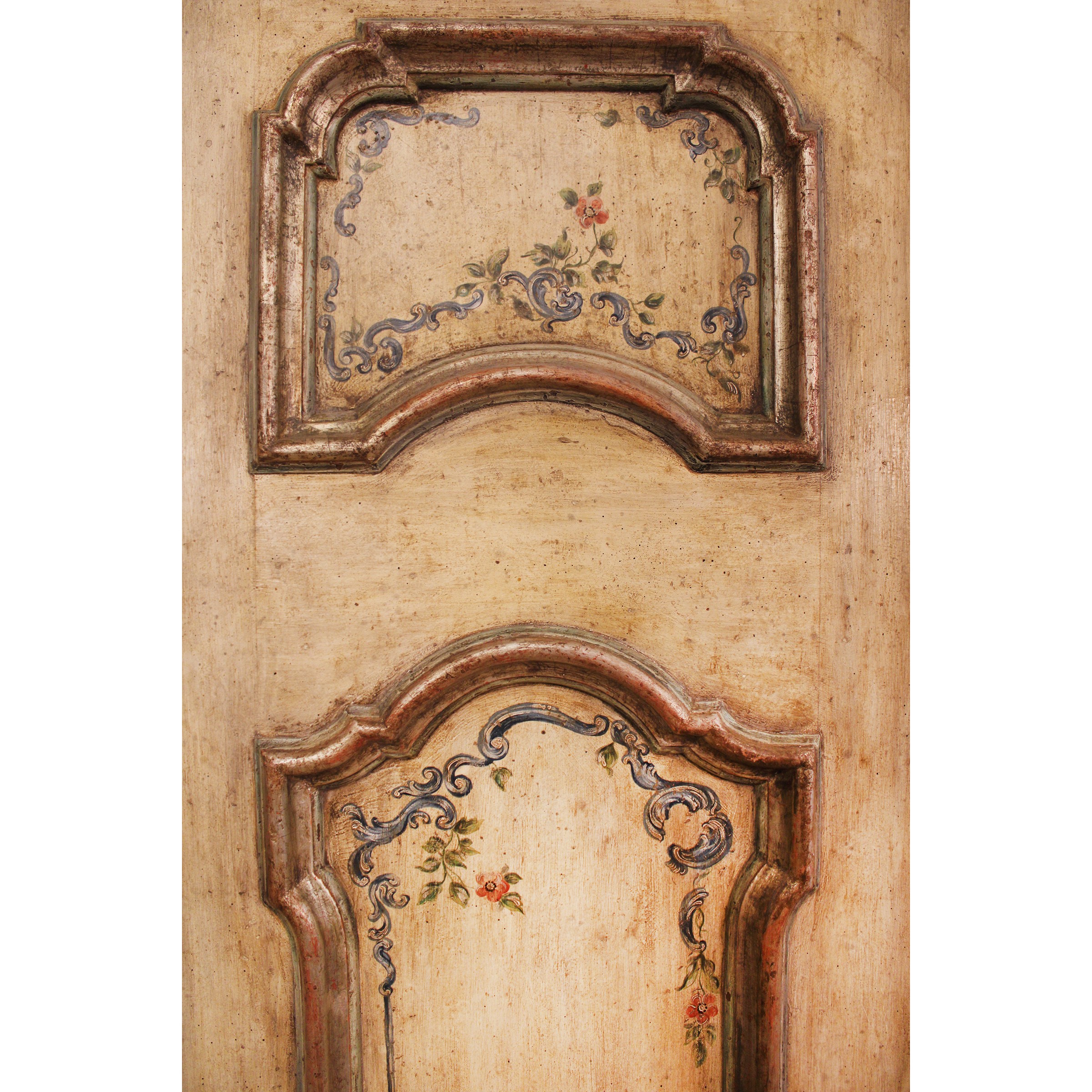 ♦ Coppia di Porte in Legno Argentato e Laccato