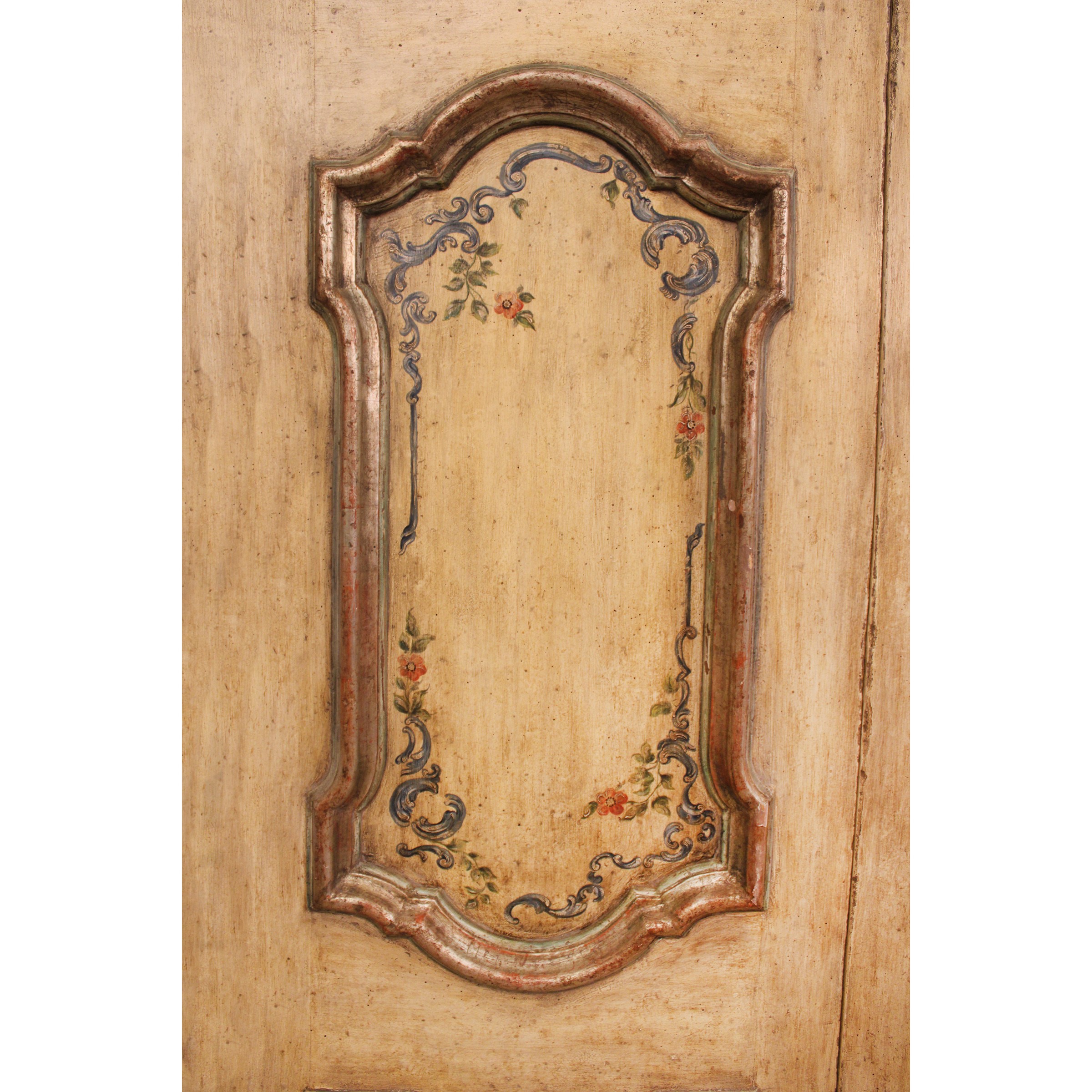♦ Coppia di Porte in Legno Argentato e Laccato