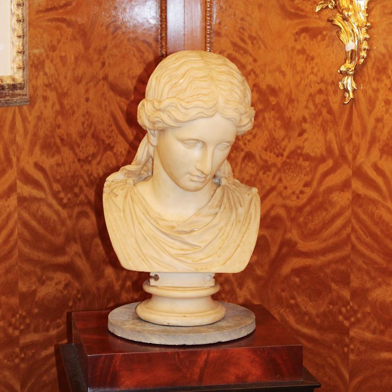Busto ritratto in resina  (Italia, XX sec.)  - Asta Gli Arredi di Villa "Le Marchesane" - San Luca Casa d'Aste