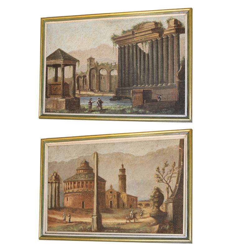 Pittore italiano (2)  (XIX-XX sec.)  - Asta Gli Arredi di Villa "Le Marchesane" - San Luca Casa d'Aste