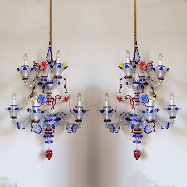 Coppia di Applique Rezzonico a cinque luci