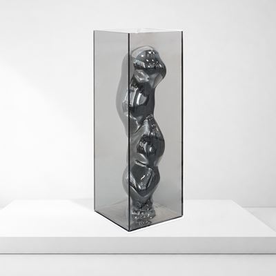 Jean-Marie Massaud, Vaso modello “Angelo” in ceramica e vetro fumé (produzione Glas Italia), 2014